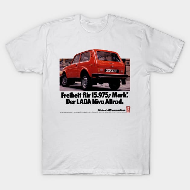 LADA NIVA - advert T-Shirt by Throwback Motors